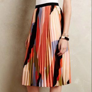 Anthropologie HD in Paris Pleated Floral Print Midi Skirt